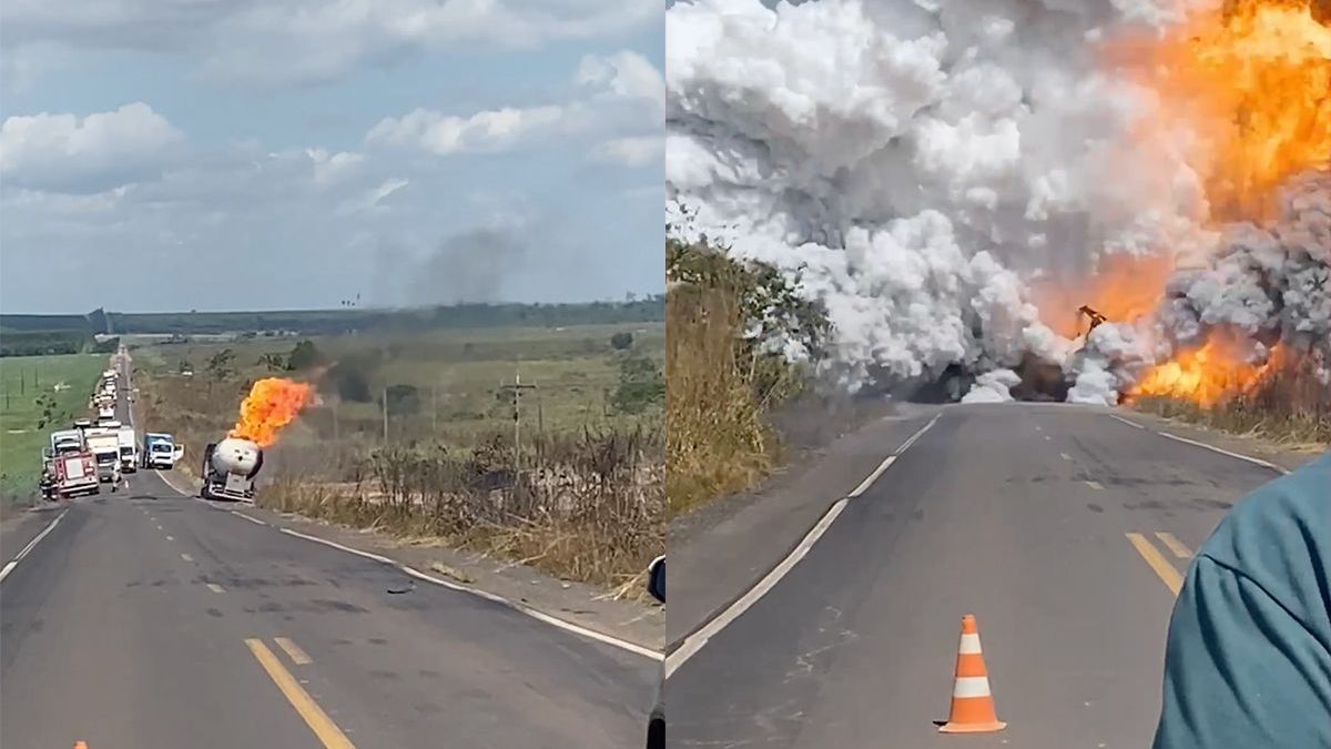 Da’s nog eens een knal: tankwagen gaat de lucht in, in Brazilië