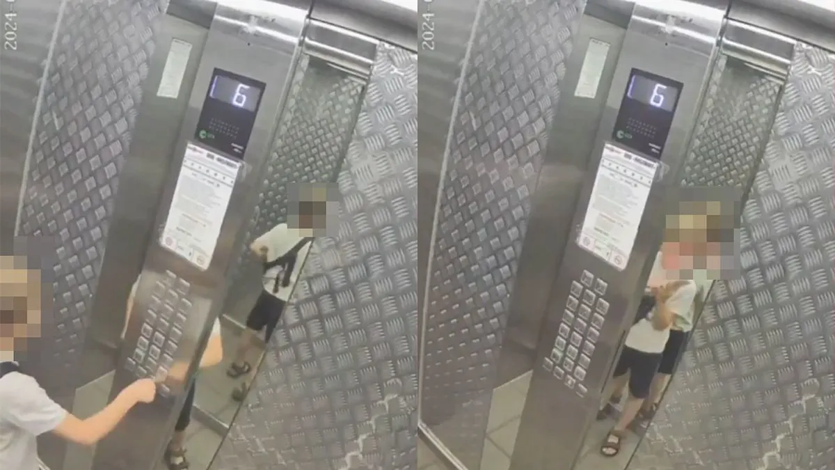 thumb vk karma grijpt in bij jongetje dat in een lift plast