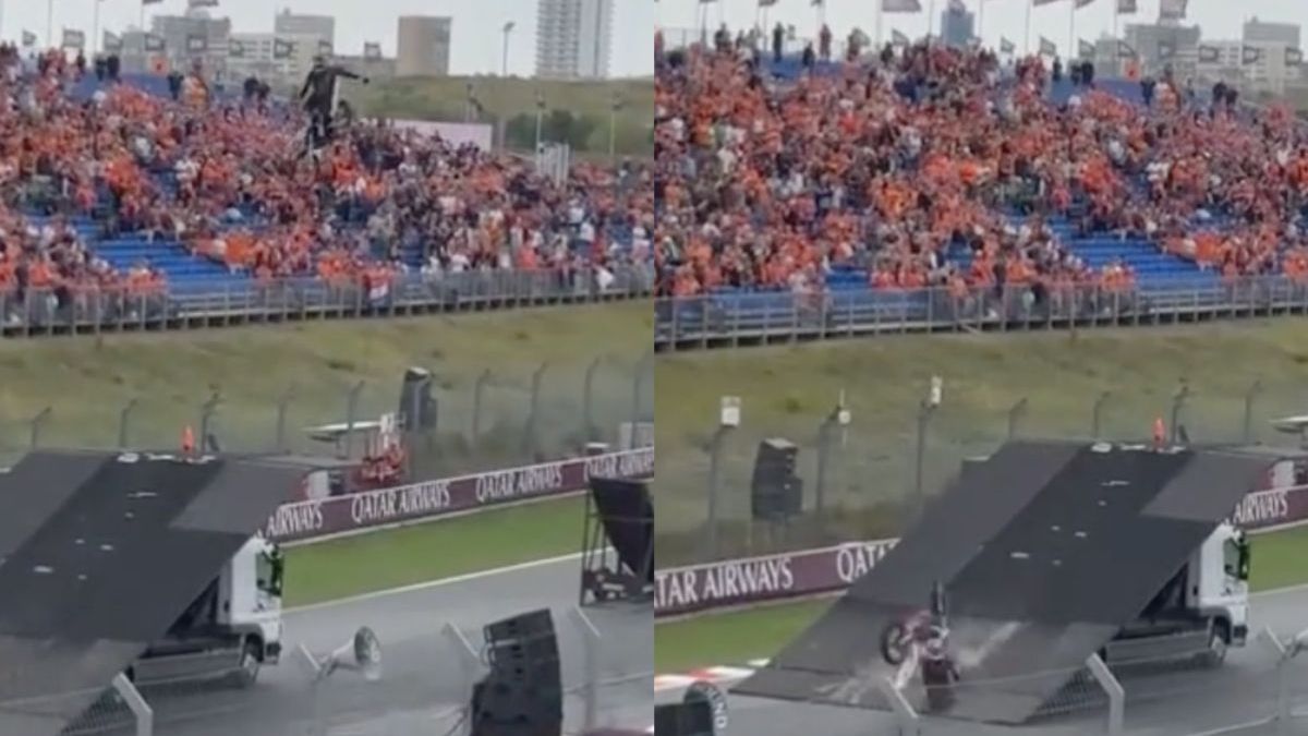 Motorcrosser maakt stevige klapper tijdens Dutch Grand Prix in Zandvoort