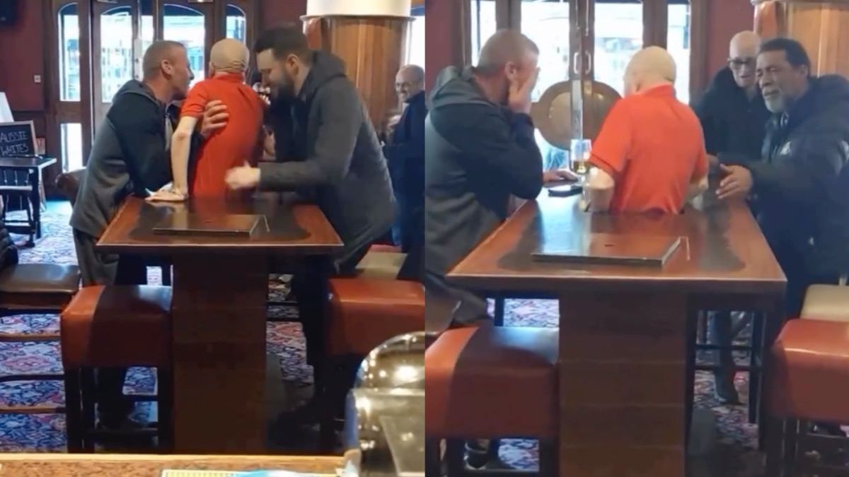 Hoe dan? Gast zit muurvast in tafel van Engelse pub