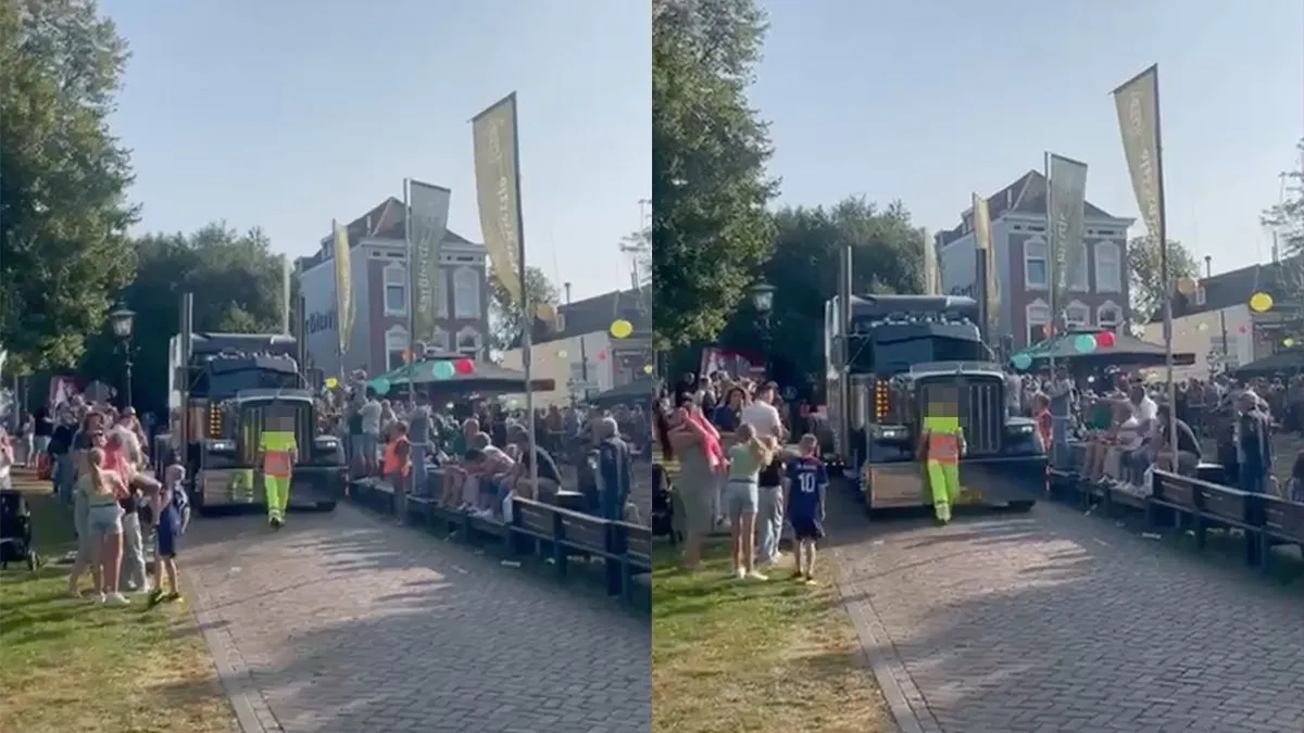 thumb vk chauffeur in hellevoetsluis ziet verkeersregelaar niet en rijdt over de man heen