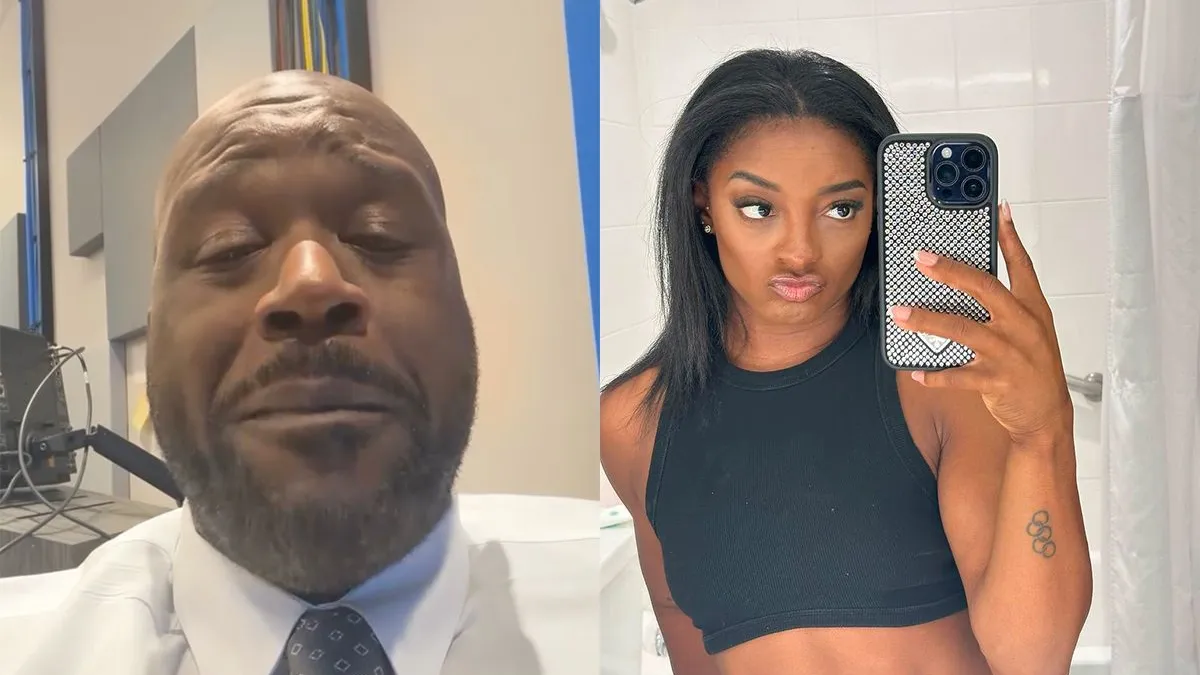 thumb vk maar een reactie mogelijk bij foto van shaquille oneal en simone biles gaat nooit passen