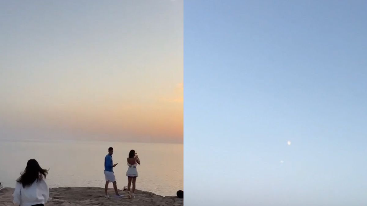 Mensen op Ibiza zien een UFO