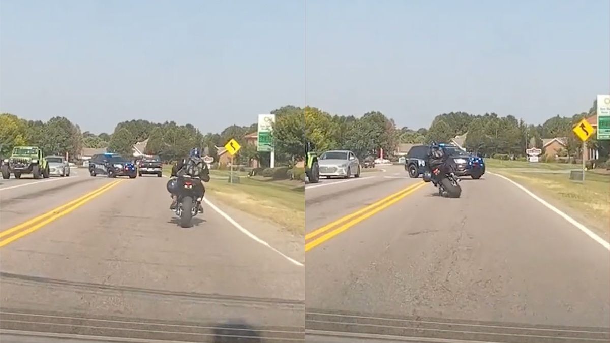 Motorrijder ziet asfalt van dichtbij en gaat ervandoor