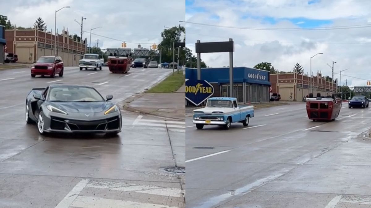 Natuurlijk, dikke Corvette en toch steelt busje de show