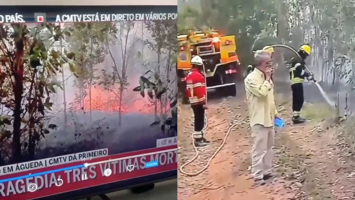 Portugese brandinspecteur gaat viraal na opvallende actie tijdens nieuwsitem