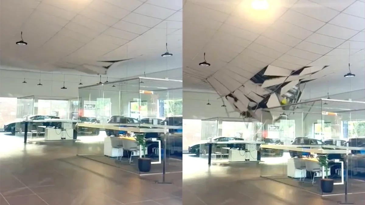 thumb vk dak van peugeot garage in bergen op zoom komt naar beneden