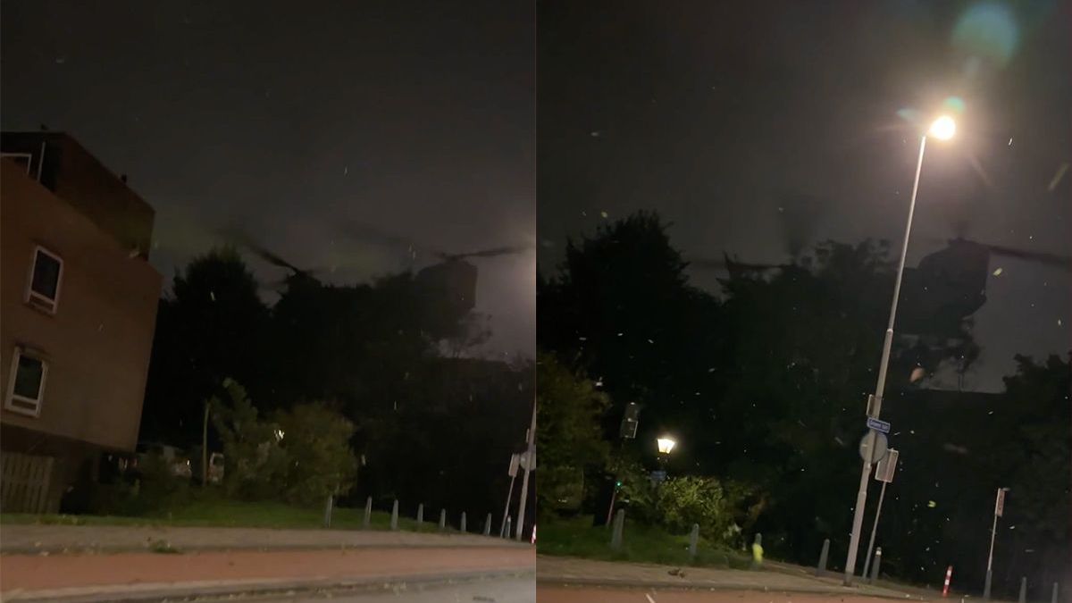 Hangt er toch echt een Chinook boven je straat in Rotterdam, waar mensen uitkomen