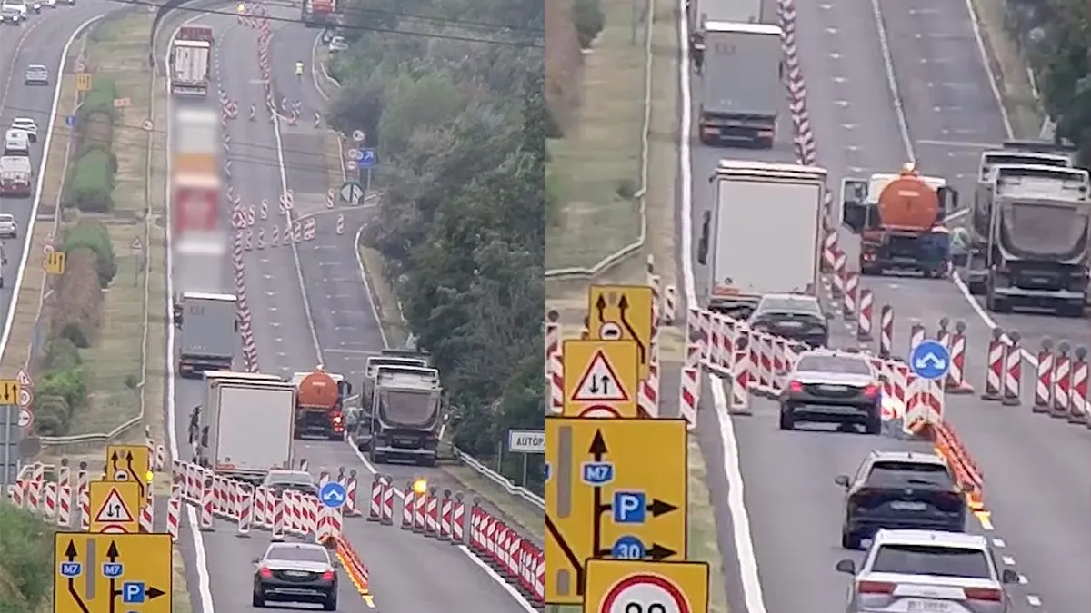 thumb vk lekker bellen in de auto en daardoor finaal een wegafzetting missen