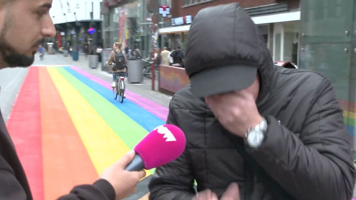 Man bij Haags regenboogpad laat zien waarom  acceptatie van homoseksualiteit afneemt in Nederland