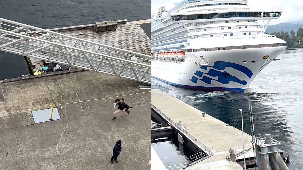 thumb vk man denkt dat hij te laat is voor zn cruise maar wait for it