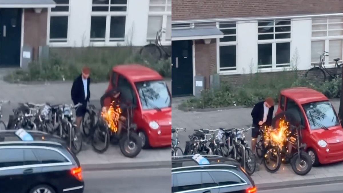 Ondertussen in Amsterdam: Stelen paar boys gewoon een fiets op klaarlichte dag