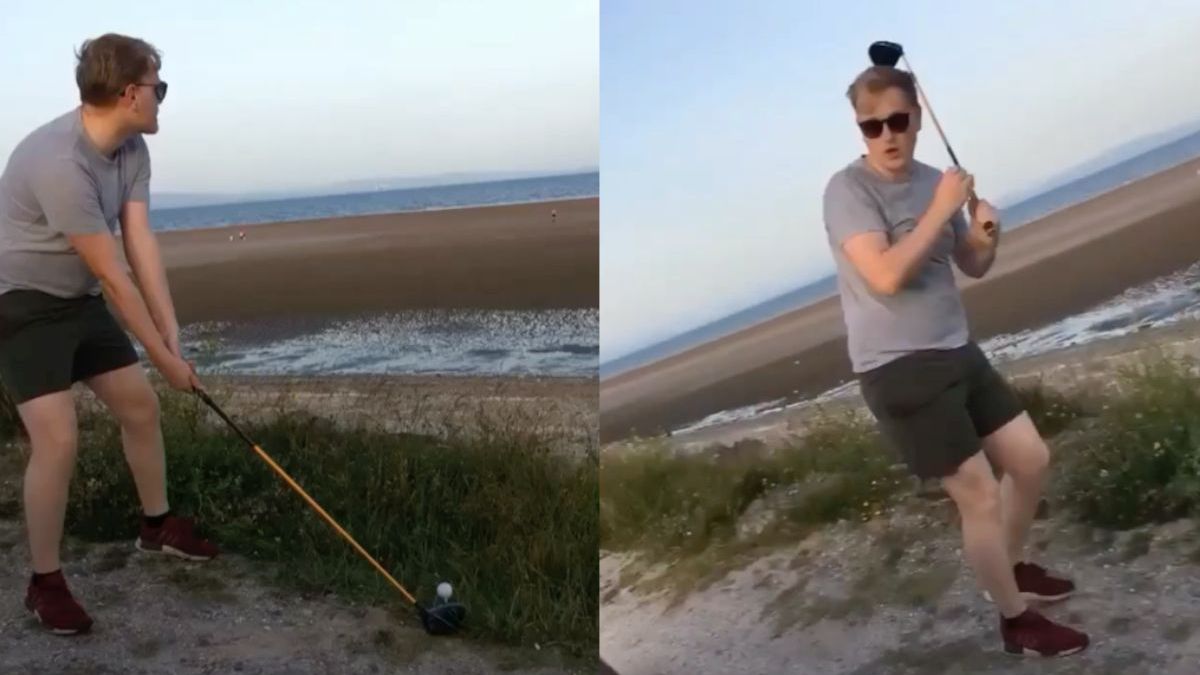 Geen driving range, toch een balletje meppen met alle gevolgen van dien