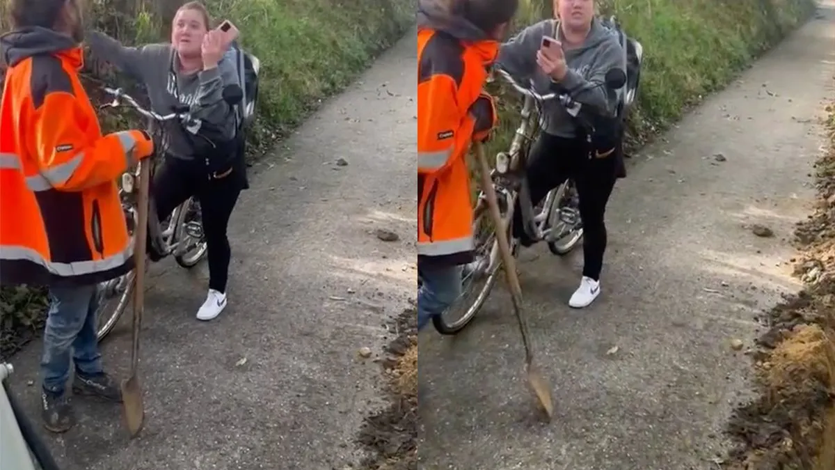 thumb vk mevrouw in het prachtige zuiden vindt dat wegafzetting niet voor haar geldt