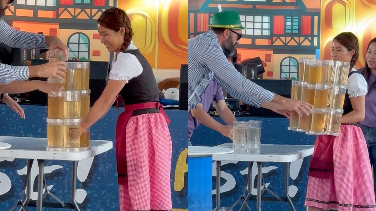 Oktoberfest Bierpul draagwedstrijd in Zuid-Korea