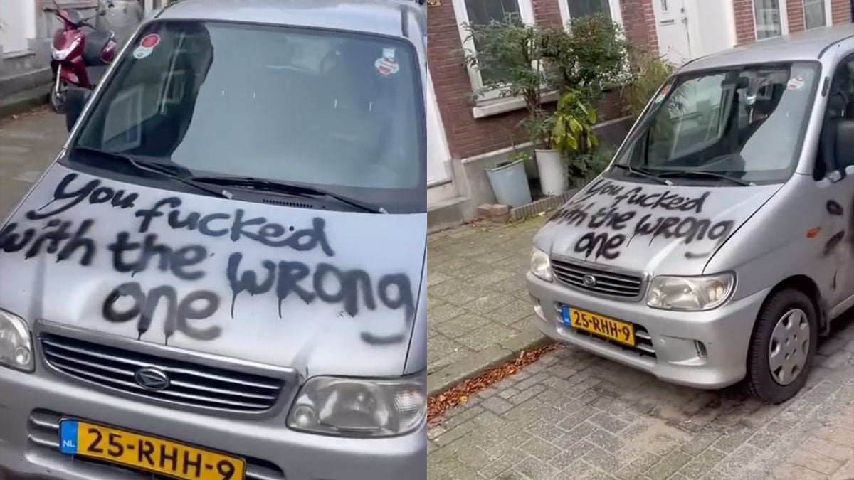 Auto ‘versierd’ in Rotterdam: heeft duidelijk de verkeerde boos gemaakt