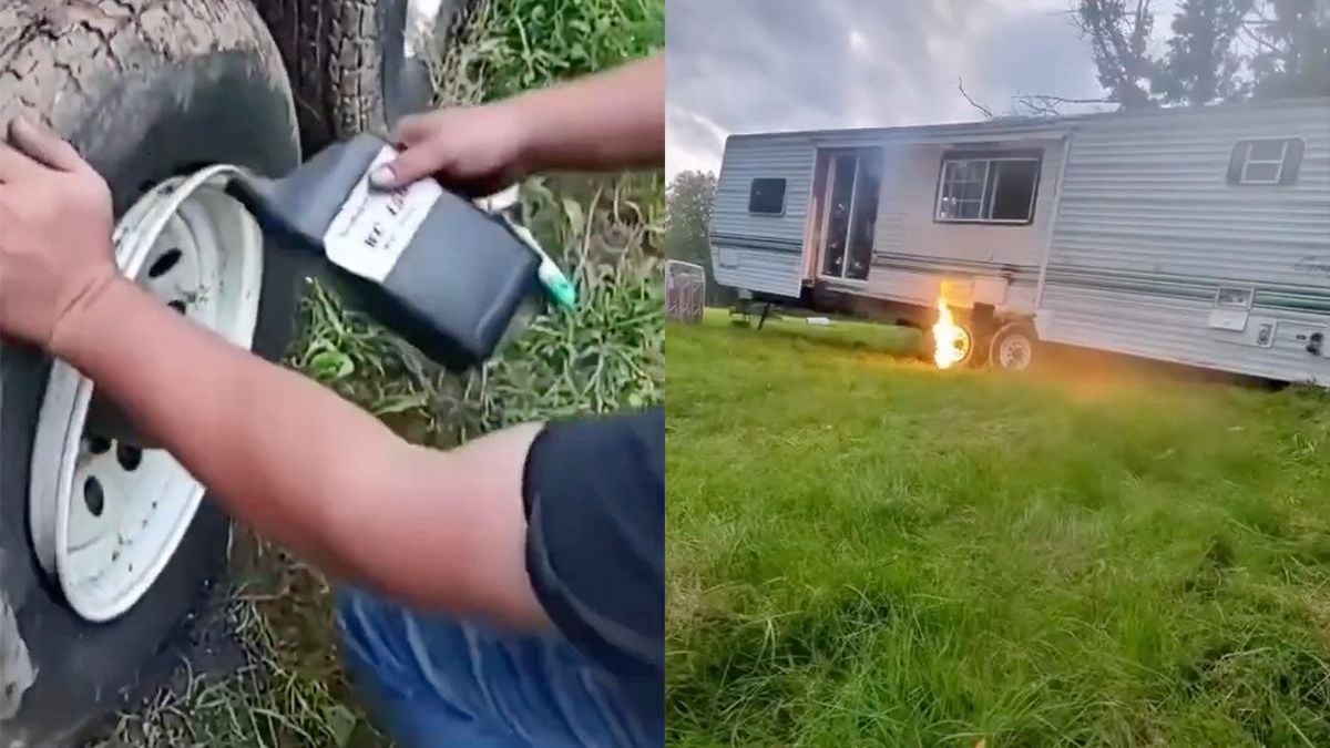 Band verwisselen van een caravan blijkt iets te lastig