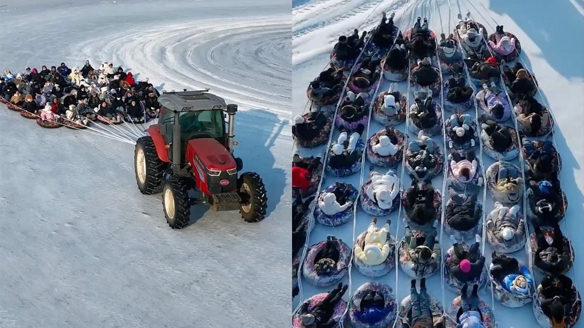 Bij de volgende dag sneeuw gaan we lekker achter de trekker