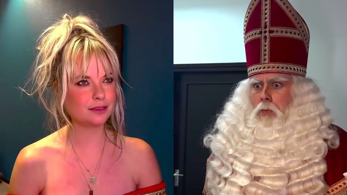 De goede Sint is wel onder de indruk van Sylvana zonder badjas