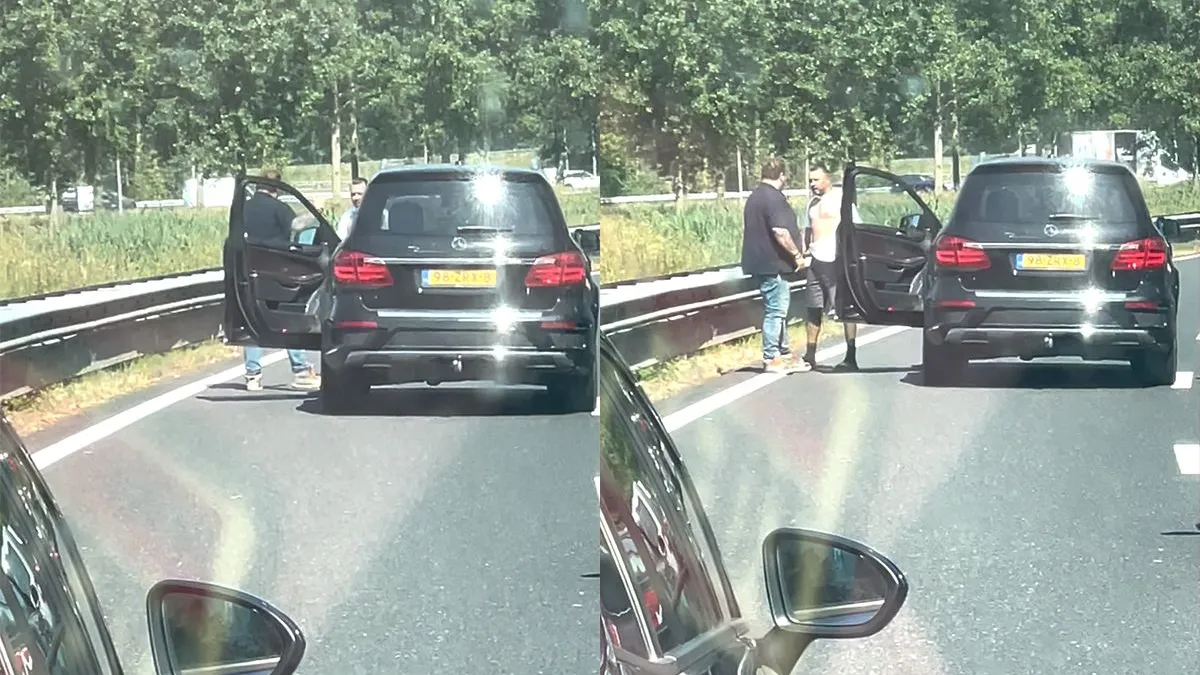 thumb vk twee mannen op de snelweg bij den bosch vechten mano a mano uit wie er gelijk heeft