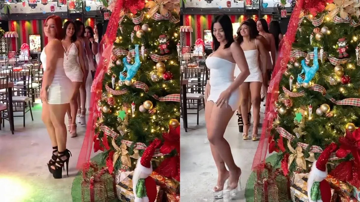 thumb vk een traditie waar wij zeker achter staan dames hangen slipje op in kerstboom