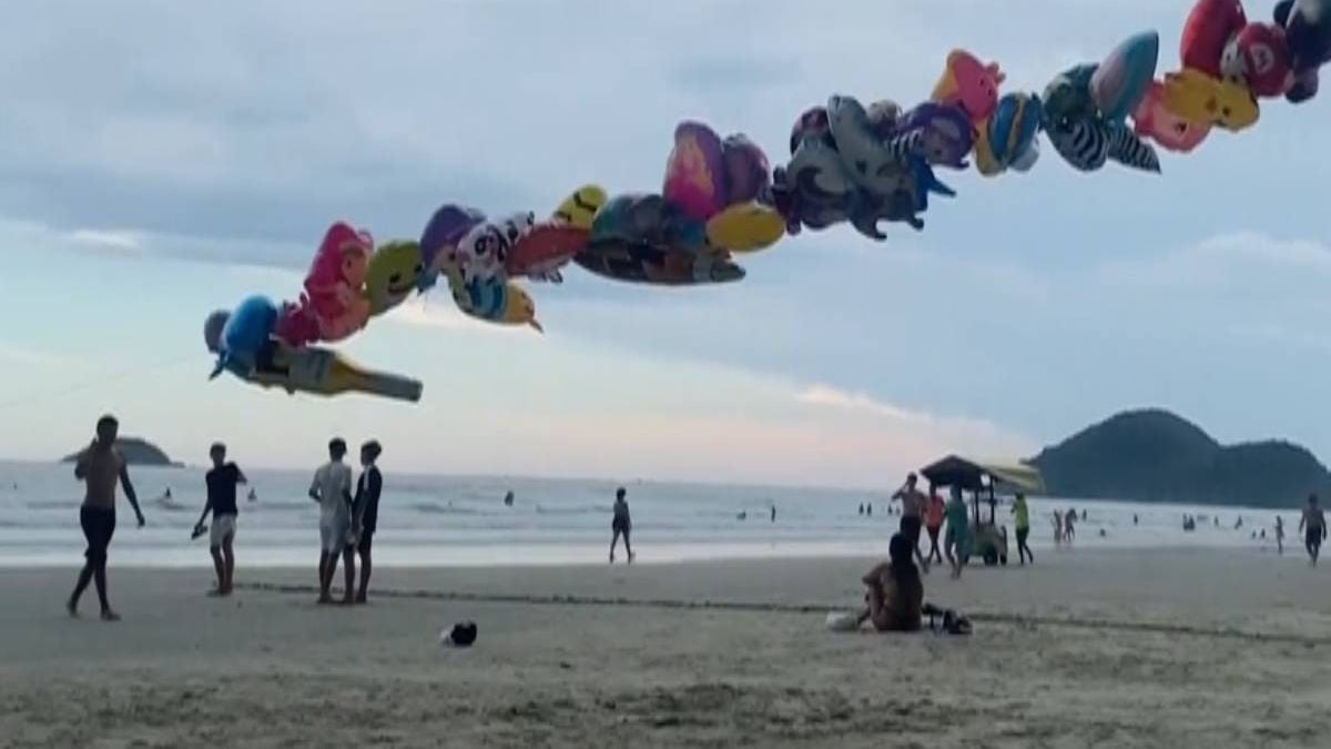 Braziliaanse ballonverkoper dacht het groot te gaan maken die dag