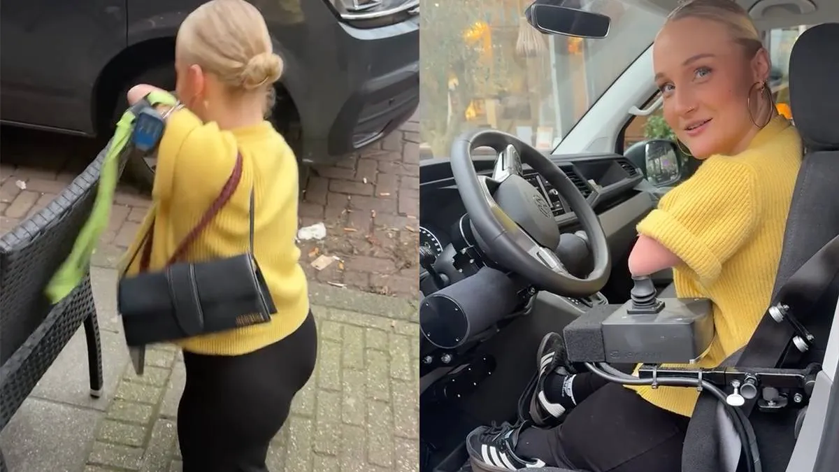 thumb vk eefje zonder armen en benen laat haar aangepaste bus zien