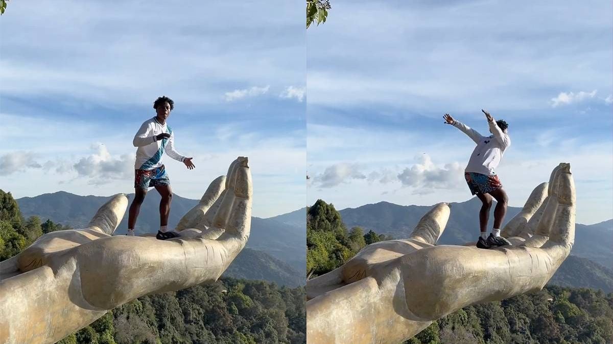 IShowSpeed doet gevaarlijke backflip op Guatemala's 'Hand of God': één foutje en hij was dood