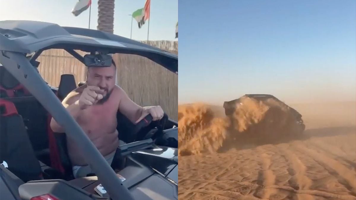 Sait "Altijd geslaagd" Cinar breekt ribben tijdens ritje met buggy in de woestijn