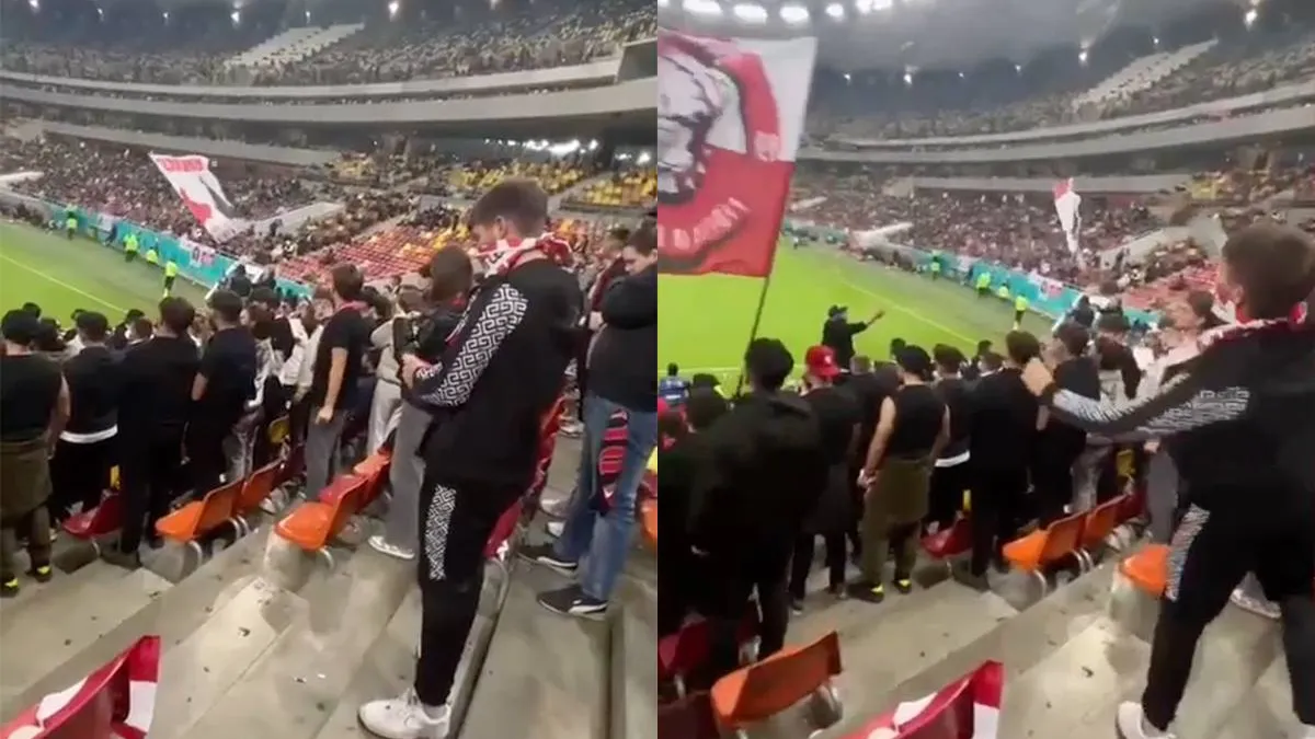 thumb vk supporter van dinamo boekarest gooit een rotje op het veld