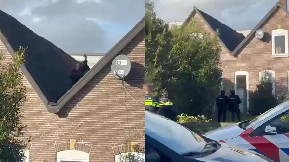 thumb vk winkelier in vriezenveen gaat achter overvaller aan arrestatie team moet man van dak halen