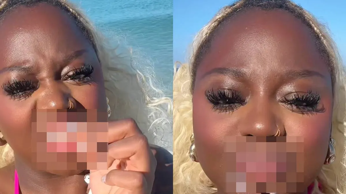 thumb vk wtf vrouw trekt haar valse lippen er zo af