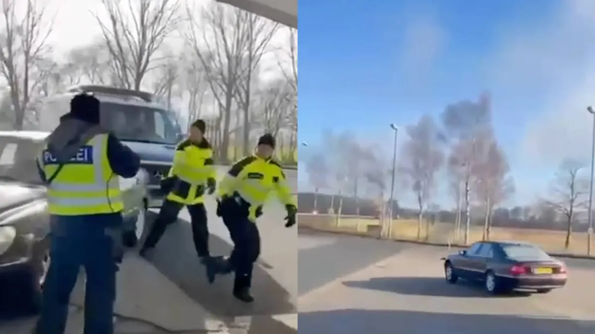 thumb vk auto rijdt door bij grens bad nieuweschans en is nu paar kogelgaten rijker