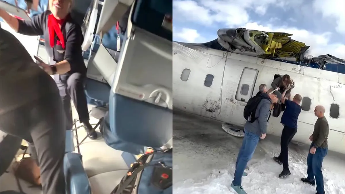 thumb vk beelden van passagier peter egg koukov die gecrasht vliegtuig in toronto verlaat
