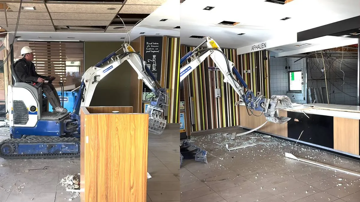 thumb vk mini graafmachine gebruikt om mcdonalds lelystad te slopen