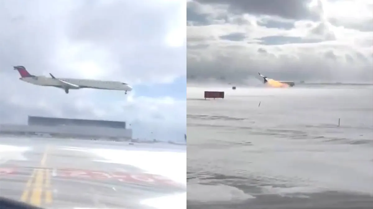 thumb vk nieuwe beelden laten ondersteboven landing zien van vliegtuig in toronto