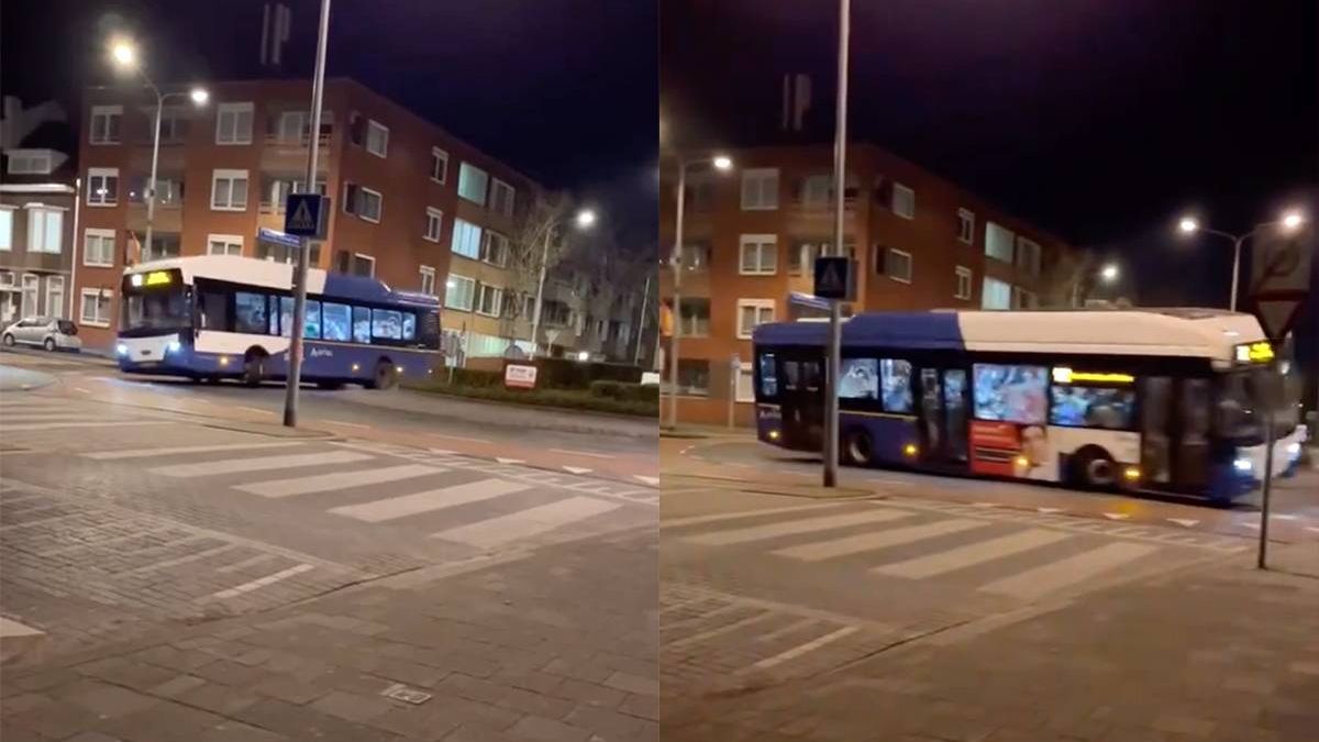 Buschauffeur tijdens carnaval in Maastricht doet bij elke rotonde een rondje van de zaak