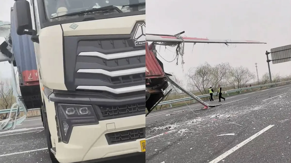 thumb vk denk je alles gezien te hebben vrachtwagen gepenetreerd door wiek van windmolen