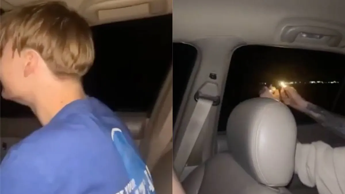 thumb vk gast steekt vuurwerk in auto af en vervolgens kan hij zijn vingers terugzoeken in de auto