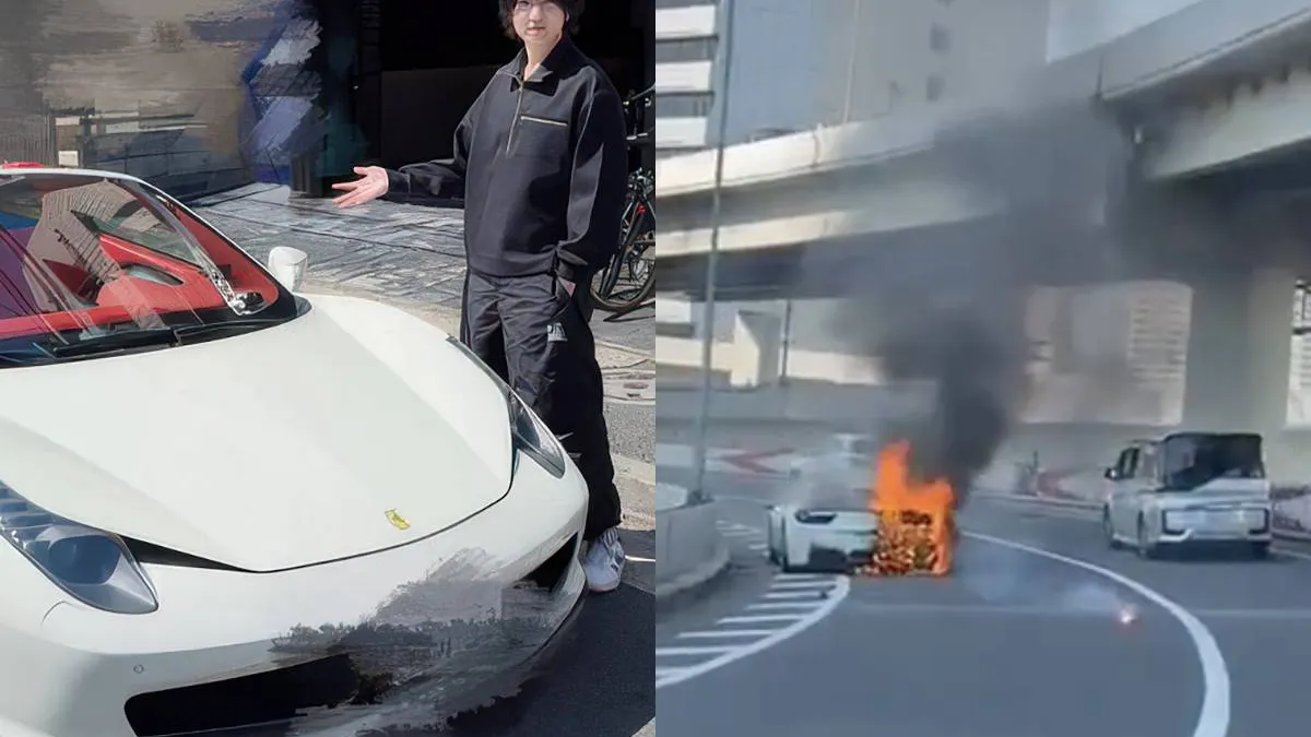 thumb vk bizar japanse muziekproducent koopt ferrari van 260000 een uur later vliegt het ding in de fik