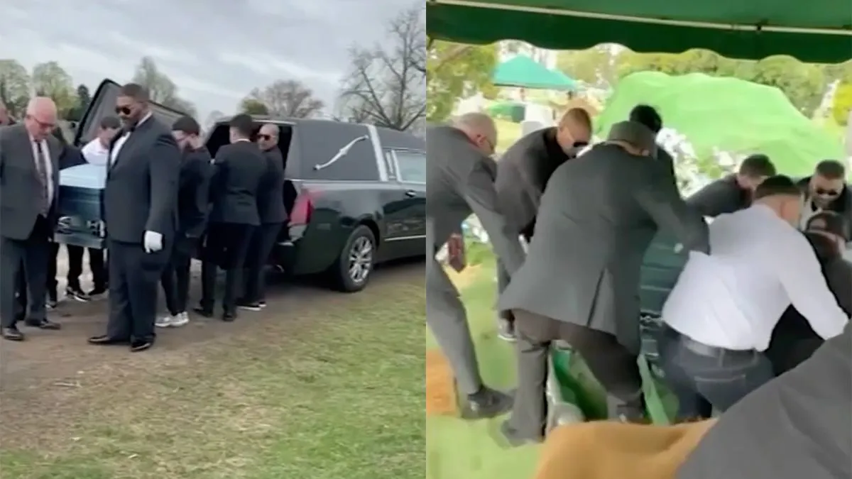 thumb vk chaos op begraafplaats kist en dragers storten in graf zoon raakt bewusteloos