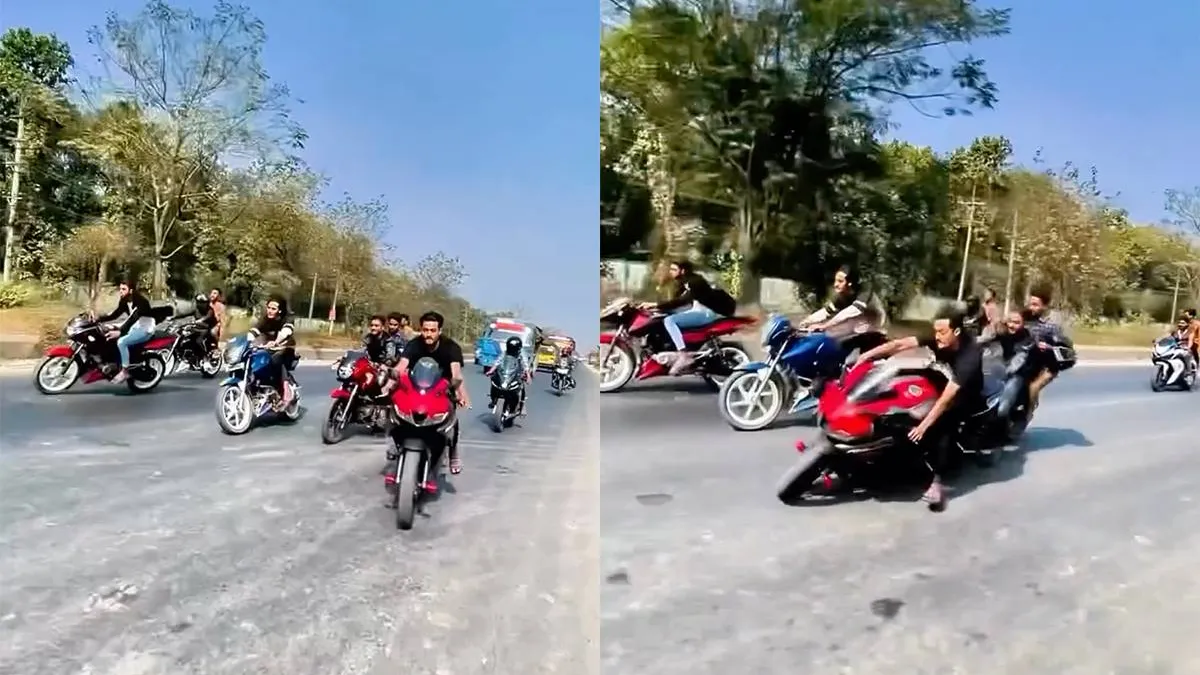 thumb vk motorrijder wil de held uithangen en vloert zn maatje