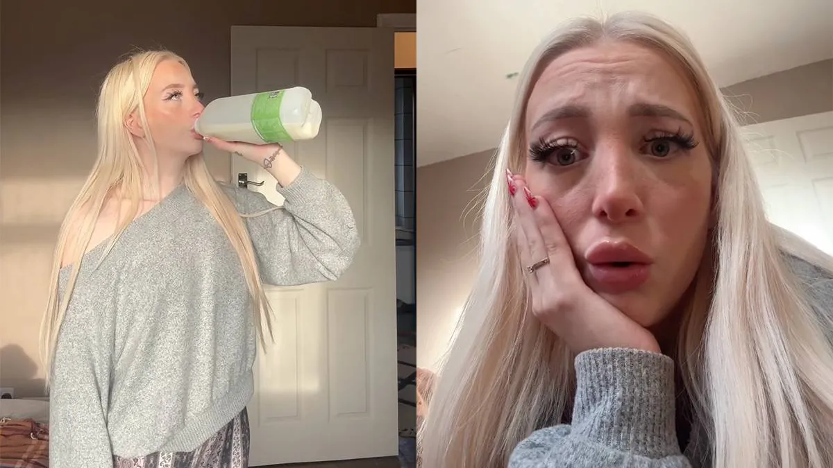 thumb vk toot girl gaat viraal door melk te drinken en laat daarna het resultaat horen