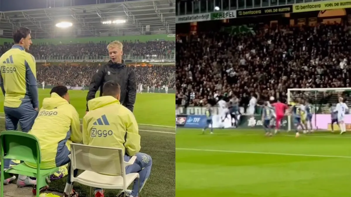 thumb vk ajax speler doet vervelend tegen ballenjongen maar deze neemt wraak als groningen scoort