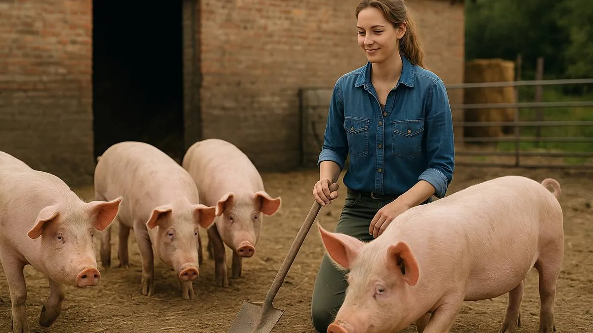 thumb vk op de boerderij werkt dus iemand die varkens een speciale behandeling geeft