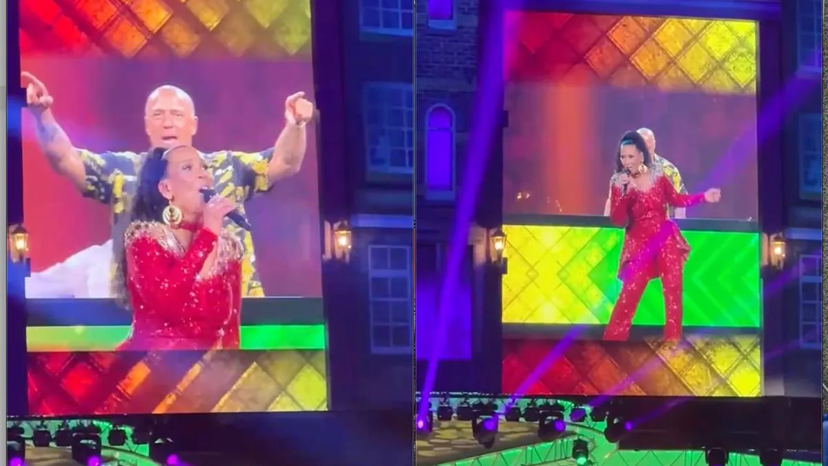 thumb vk paul elstak tijdens toppers op podium met ingrid simons originele zangeres van rainbow in the sky