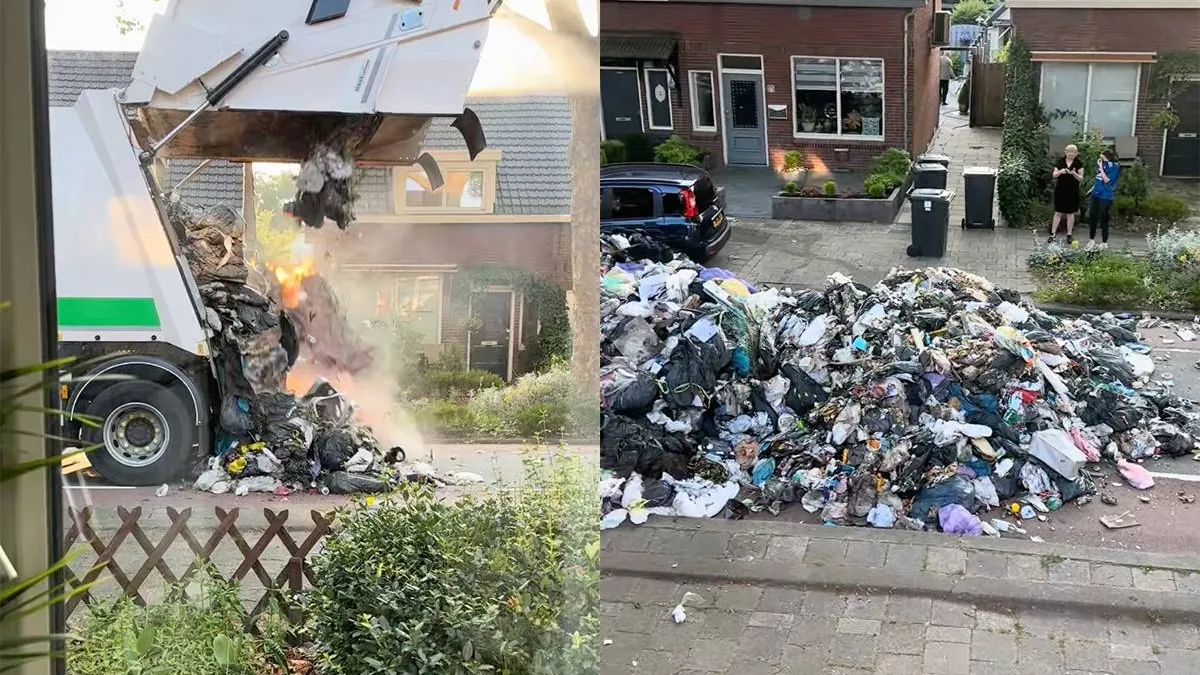 thumb vk brand in de vuilniswagen dus alles moet op straat