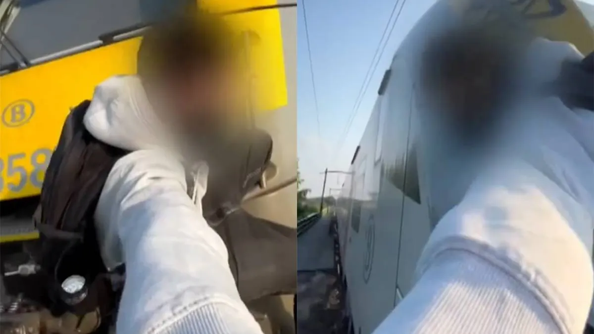 thumb vk doe dit niet na tiener hangt aan rijdende nmbs trein en filmt alles voor likes
