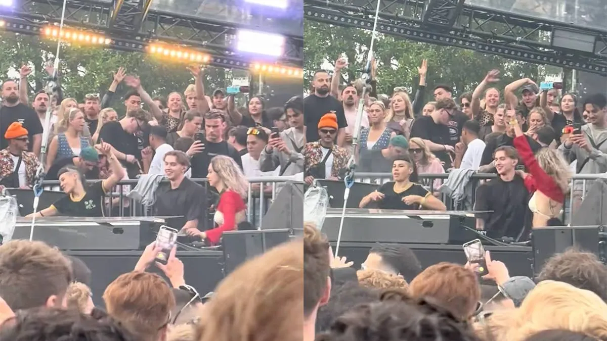 En toen trok DJ Jazzy op Verknipt haar bovenstukje uit om nog harder te gaan