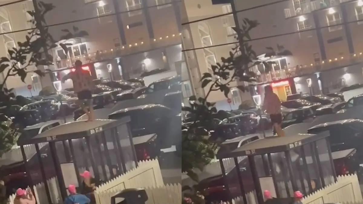 thumb vk iemand vond springen op een bushokje kennelijk een goed idee